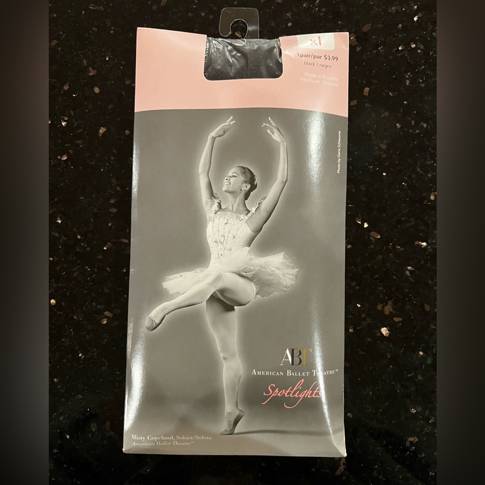NWT American Ballet Theatre Black Dance Tights Size XL